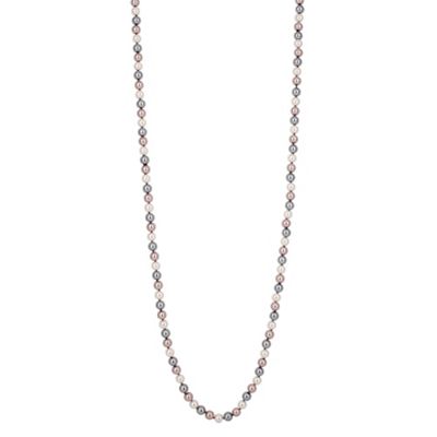 Triple tone pearl chain necklace